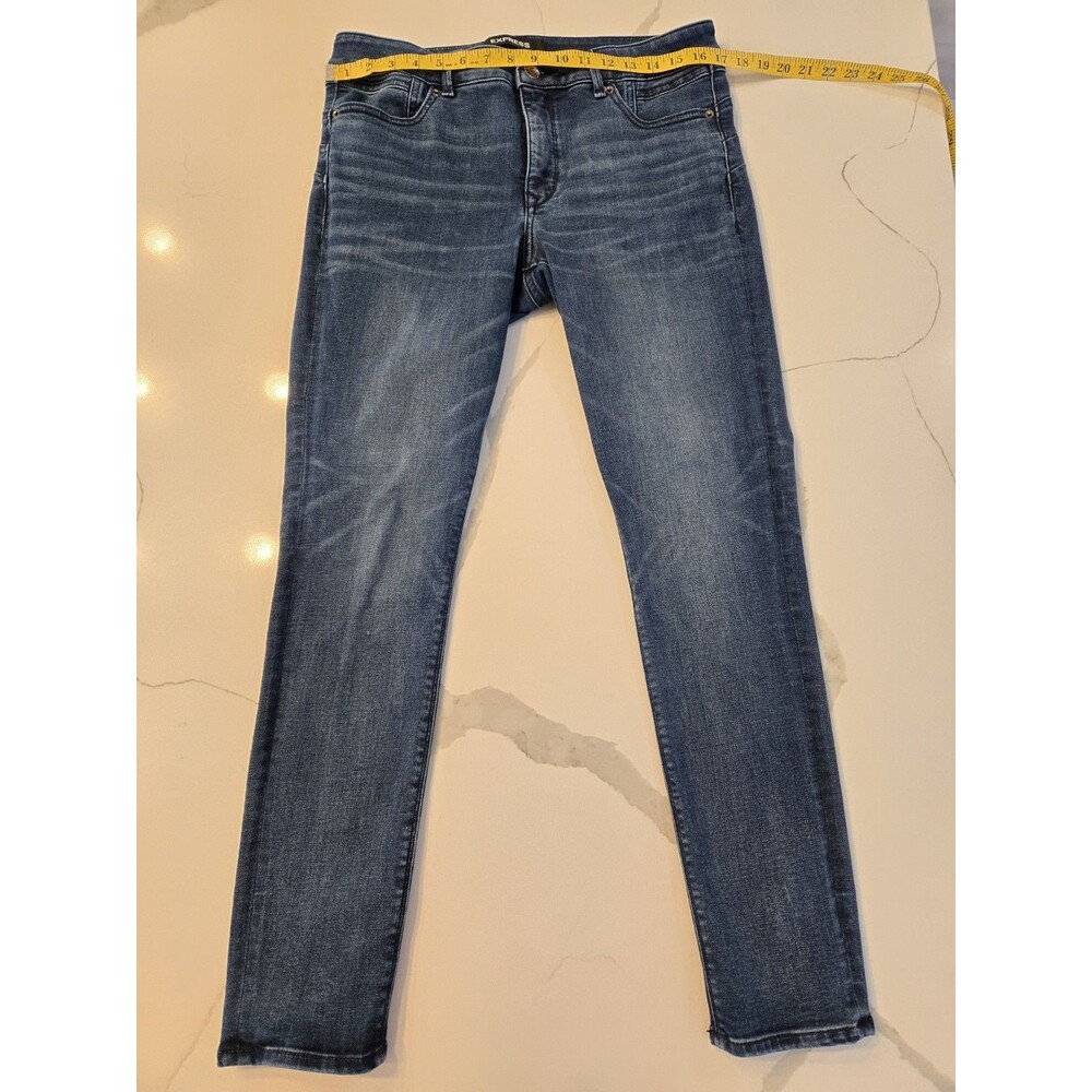 EXPRESS Dark Wash Skinny Jeans Women’s 12R High Mid Rise Indigo Rinse Stretch